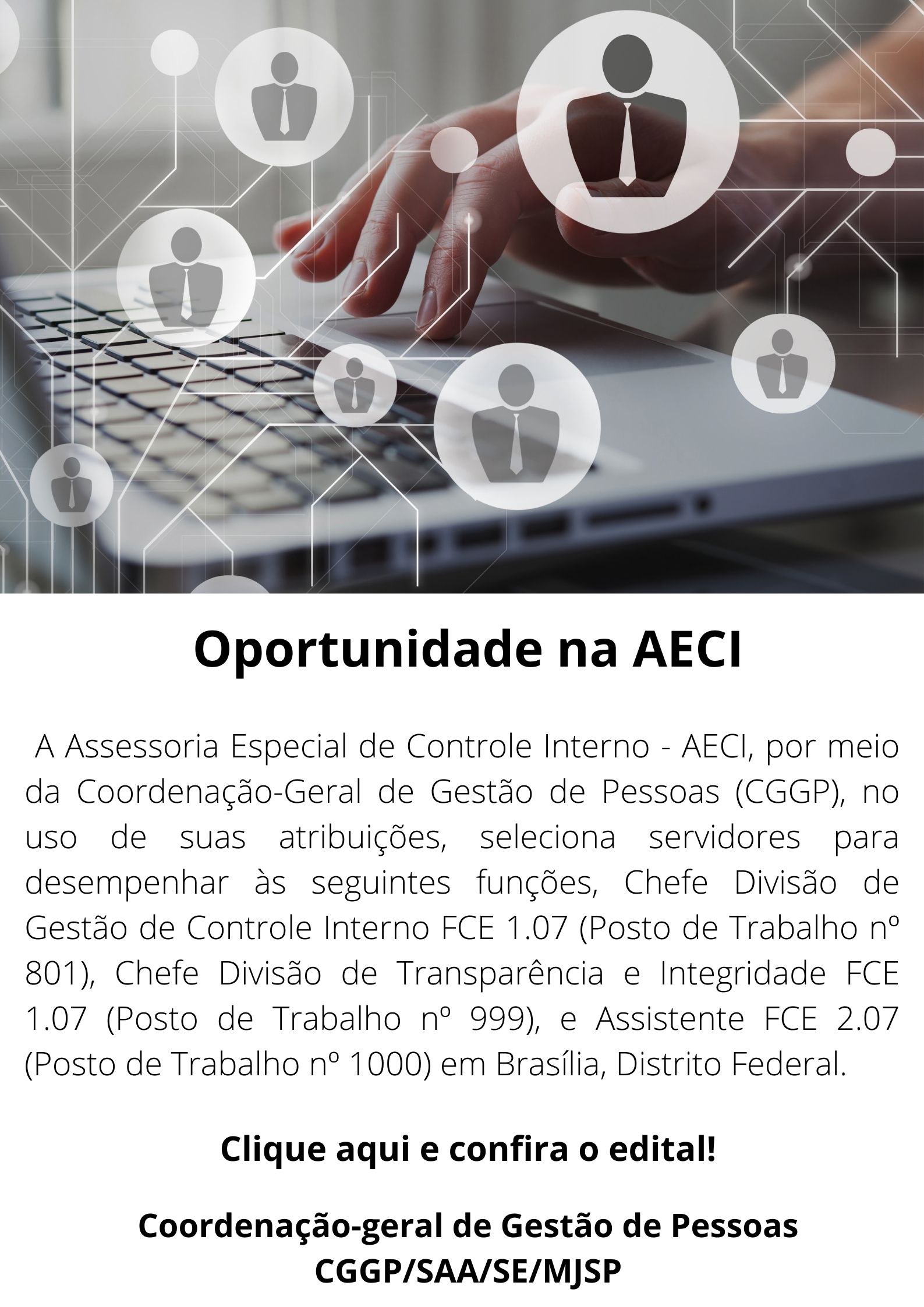 Oportunidade na Assessoria Especial de Controle Interno - AECI