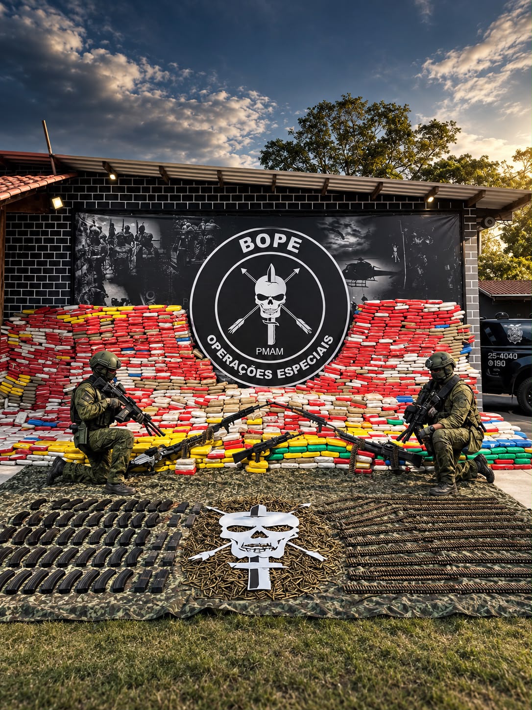 Parte da droga apreendida na Operação conjunta. Foto: Divulgação/MJSP