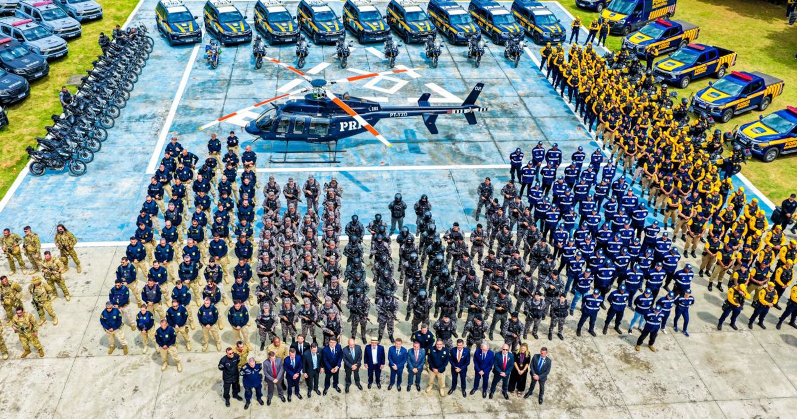 Apresentação das forças de segurança que atuam no Estado do Rio de Janeiro. Foto: Ricardo Stuckert