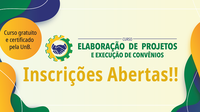 Inscrições abertas para o curso “ Elaboração de Projetos e Execução de Convênios ”