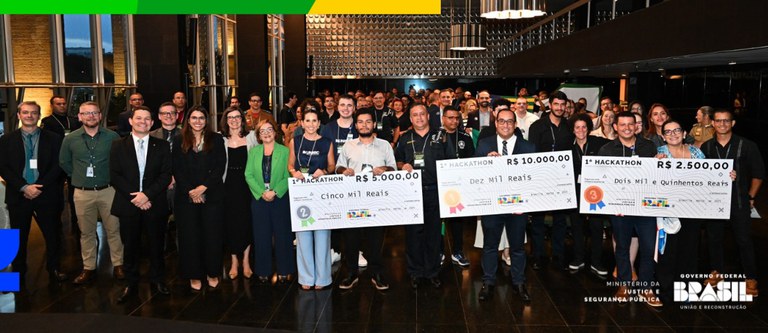 Vencedores do Hackathon de Segurança Pública são premiados em cerimônia no Palácio da Justiça