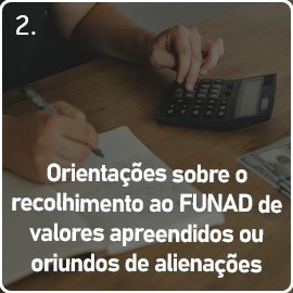 Orientações sobre o recolhimento ao FUNAD de valores apreendidos