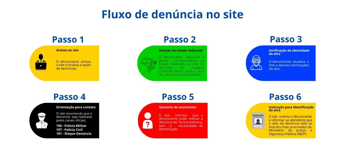 Fluxo de denúncia no site