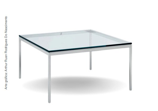 Mesa de canto da Florence Knoll, projetada na década de 1960, é uma peça fundamental do design moderno, refletindo a abordagem funcional e esteticamente refinada.