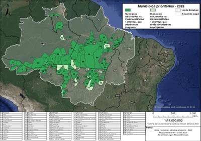 Novo mapa dos municipios prioritarios