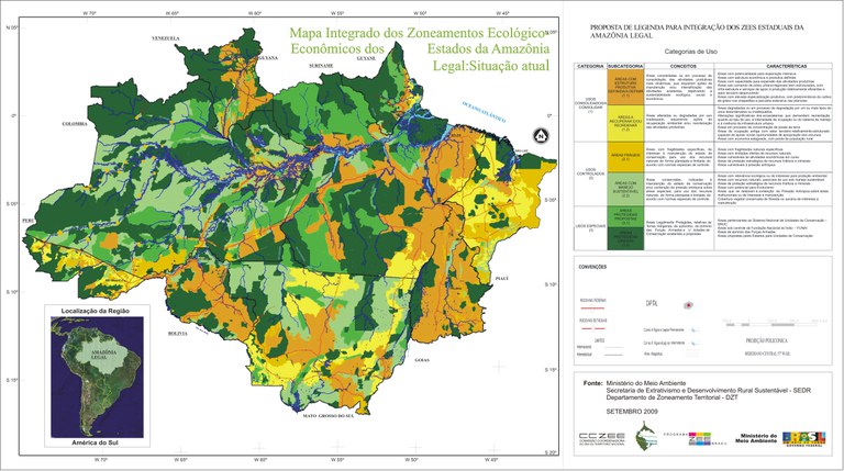 Mapa Integrado dos ZEEs dos Estados da Amazônia Legal