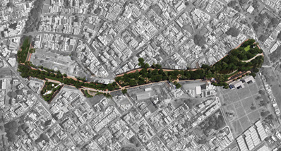 Parque linear que pretende revitalizar a região do Kartódromo em São Carlos (SP).  Fonte: Instituto de Arquitetura e Urbanismo (IAU-USP), 2024.