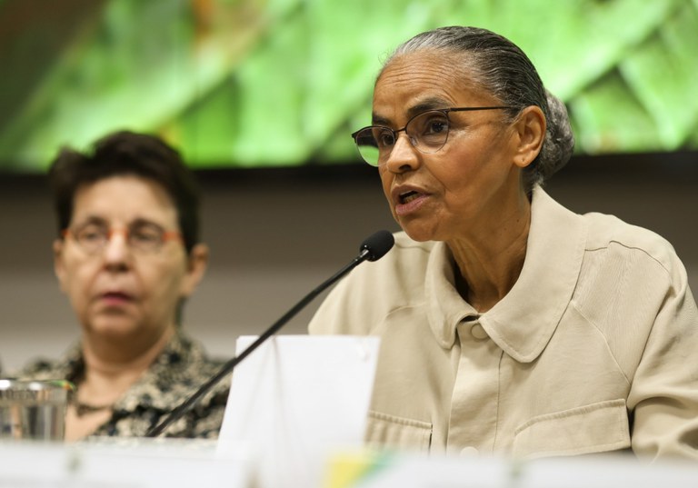 Ministra Marina Silva fala discursa no evento do Dia Internacional da Biodiversidade