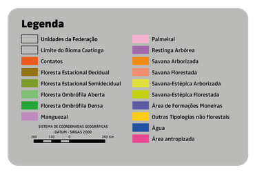O bioma Caatinga no Brasil · Fonte: Sistema Nacional de Informações Florestais