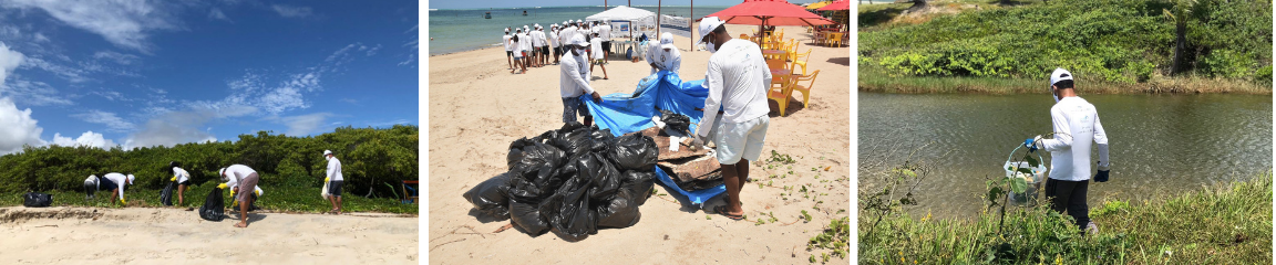 Mutirão de Limpeza de Praias da Região da Costa dos Corais, Barra de Santo Antônio e Paripueira (AL) Foto Ana Paula Santos e Dia Mundial de Limpeza de Praias São José da Coroa Grande/PE. Foto Edvania Maria GIZ.
