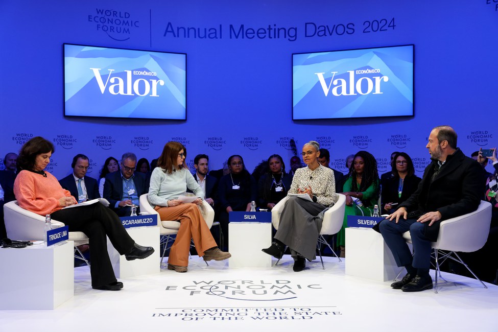 Ministras Marina Silva, Nísia Trindade e ministro Alexandre Silveira em Davos, na Suíça