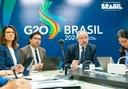 Secretária Ana Toni, secretário Adalberto Maluf e embaixador André Corrêa do Lago na reunião do GT de Sustentabilidade Ambiental e Climática do G20. Foto: Audiovisual G20 Brasil