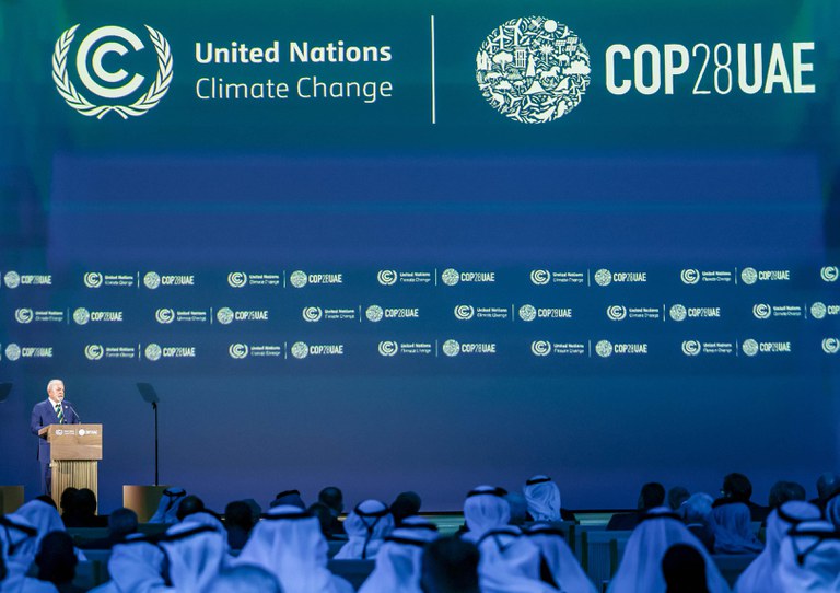 Presidente Lula discursa na sessão de abertura da Presidência da COP28. Foto: Ricardo Stuckert/PR