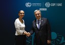 Ministra Marina Silva e o secretário-geral da ONU, António Guterres, em reunião bilateral na COP28. Foto: Fernando Donasci