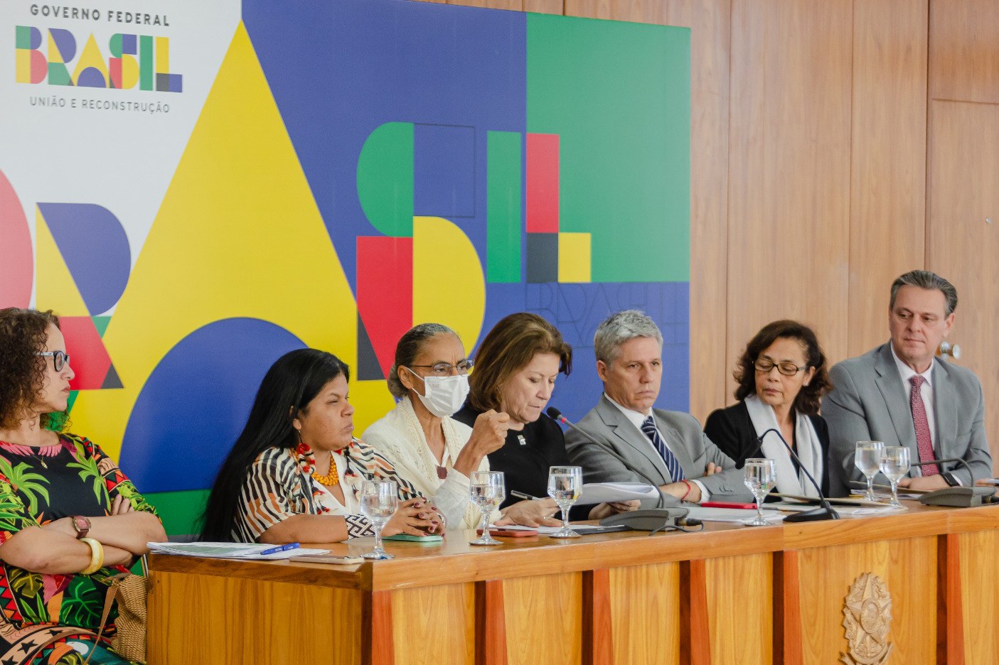 Ministros participam de anúncio do Prodes, no Palácio do Planalto. Foto: Charles Damasceno/MMA