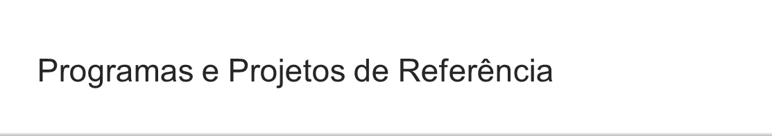 Ícone - Programas e Projetos de Referência