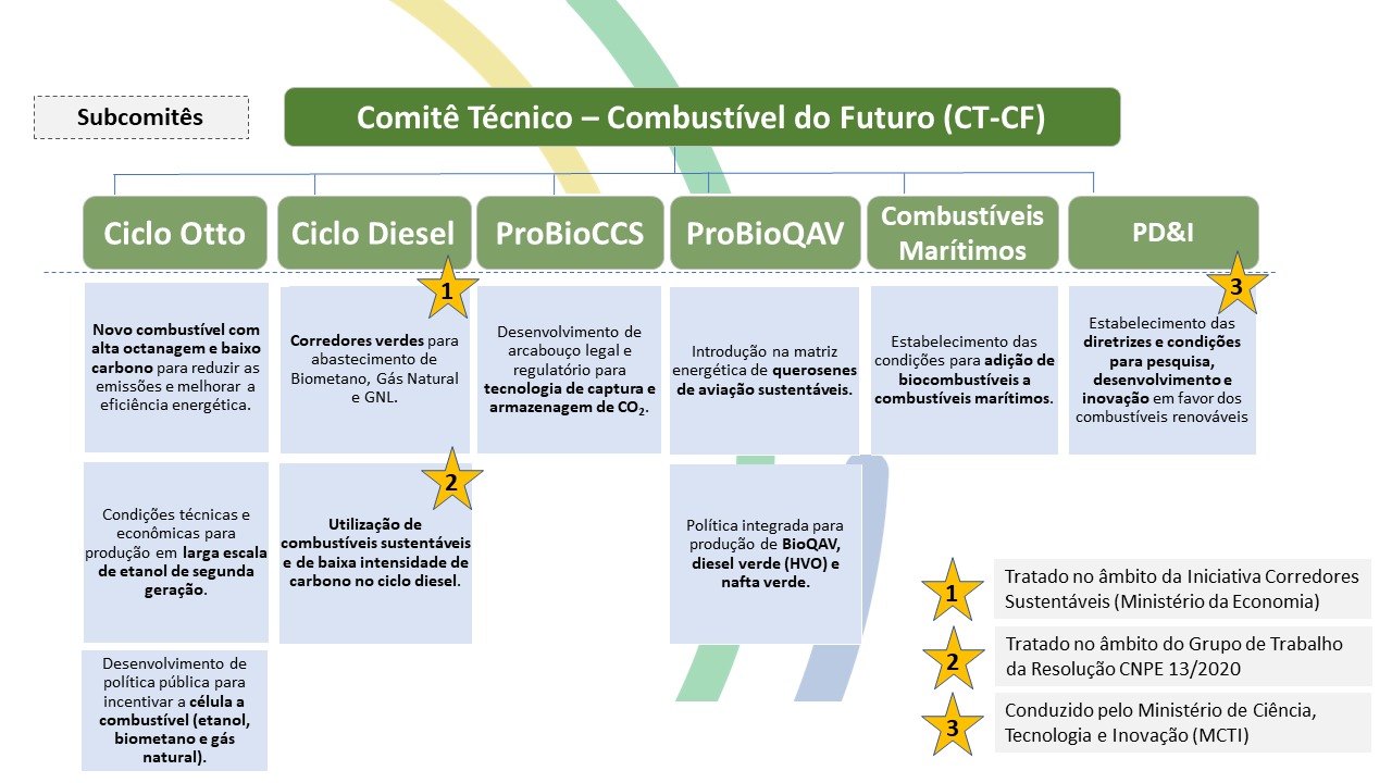 Organograma do CT-CF e seus respectivos Subcomitês