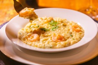 Arroz cremoso com camarão