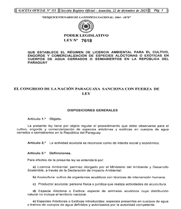 trecho da Gaceta Oficial 