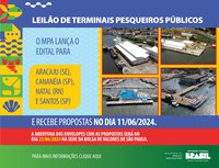 Ministério da Pesca publica edital para o leilão de concessão dos TPP’s de Aracaju (SE), Cananéia (SP), Natal (RN) e Santos (SP)