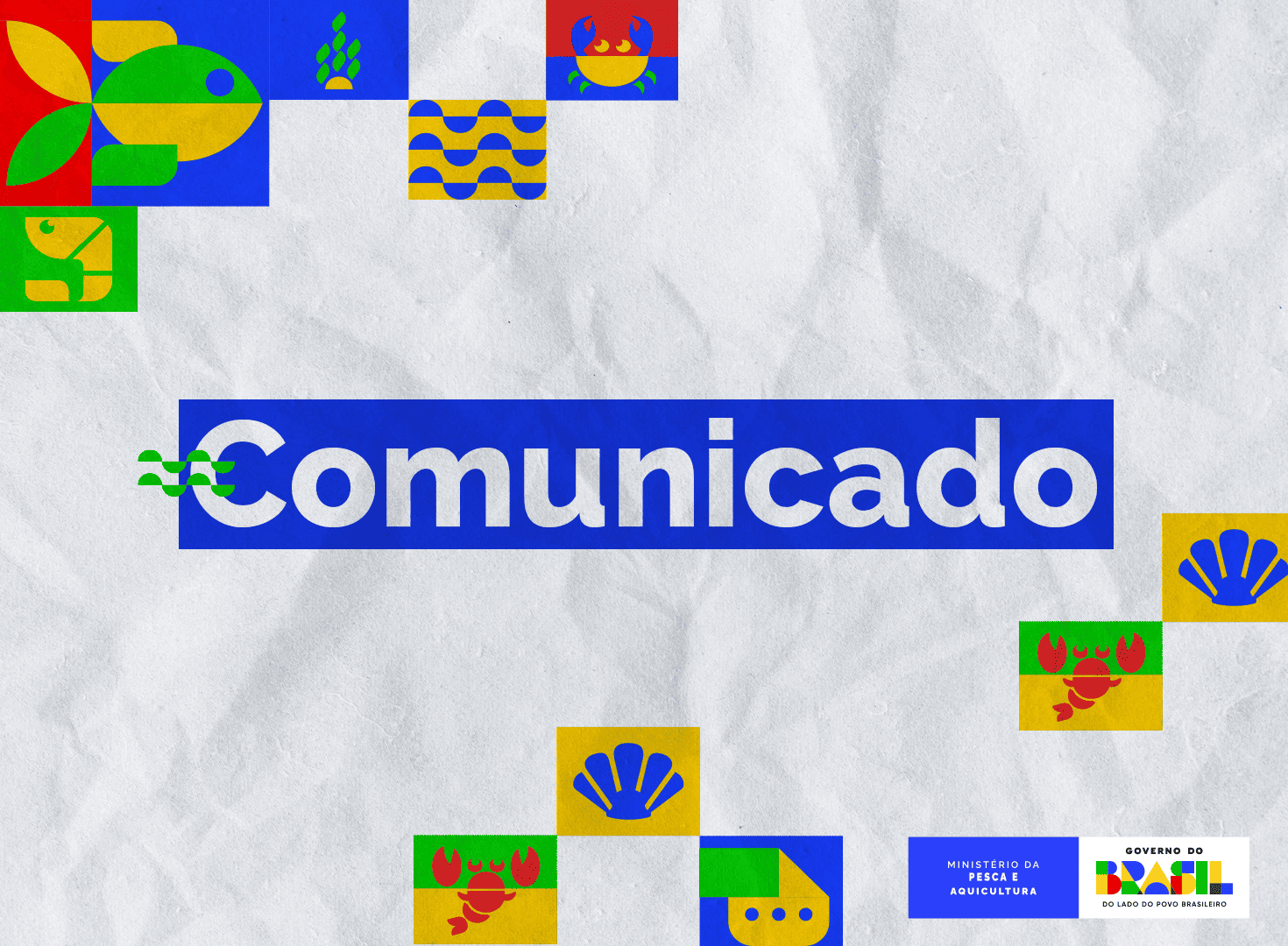 Arte com o texto comunicado e fundo branco