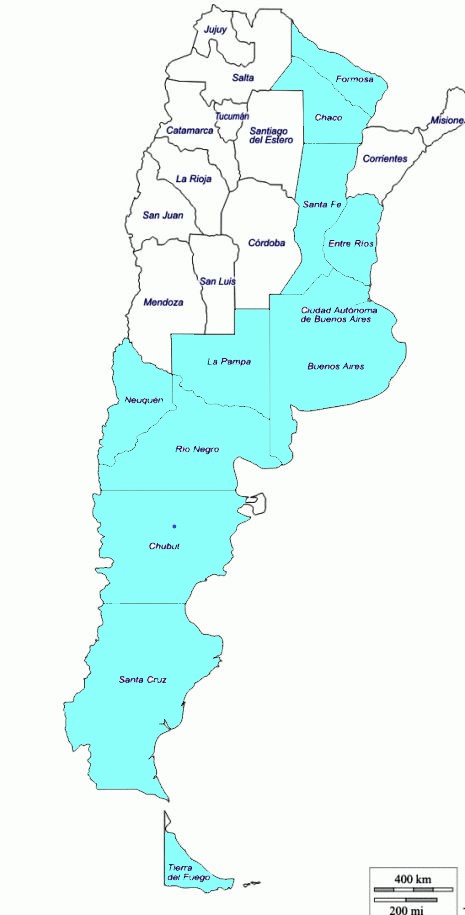 Jurisdição do Consulado-Geral em Buenos Aires