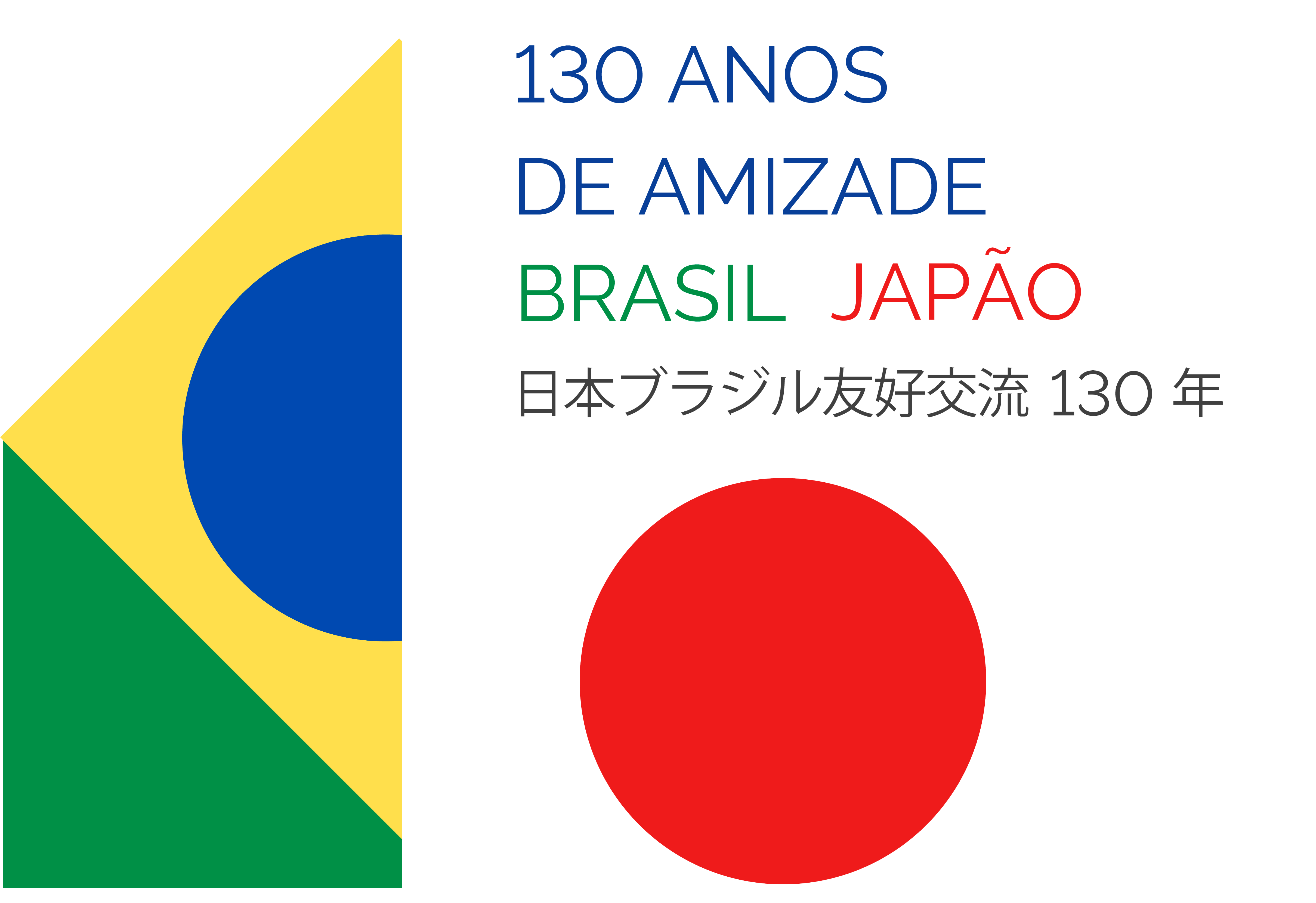 Logomarca - 130 anos de amizade Brasil-Japão