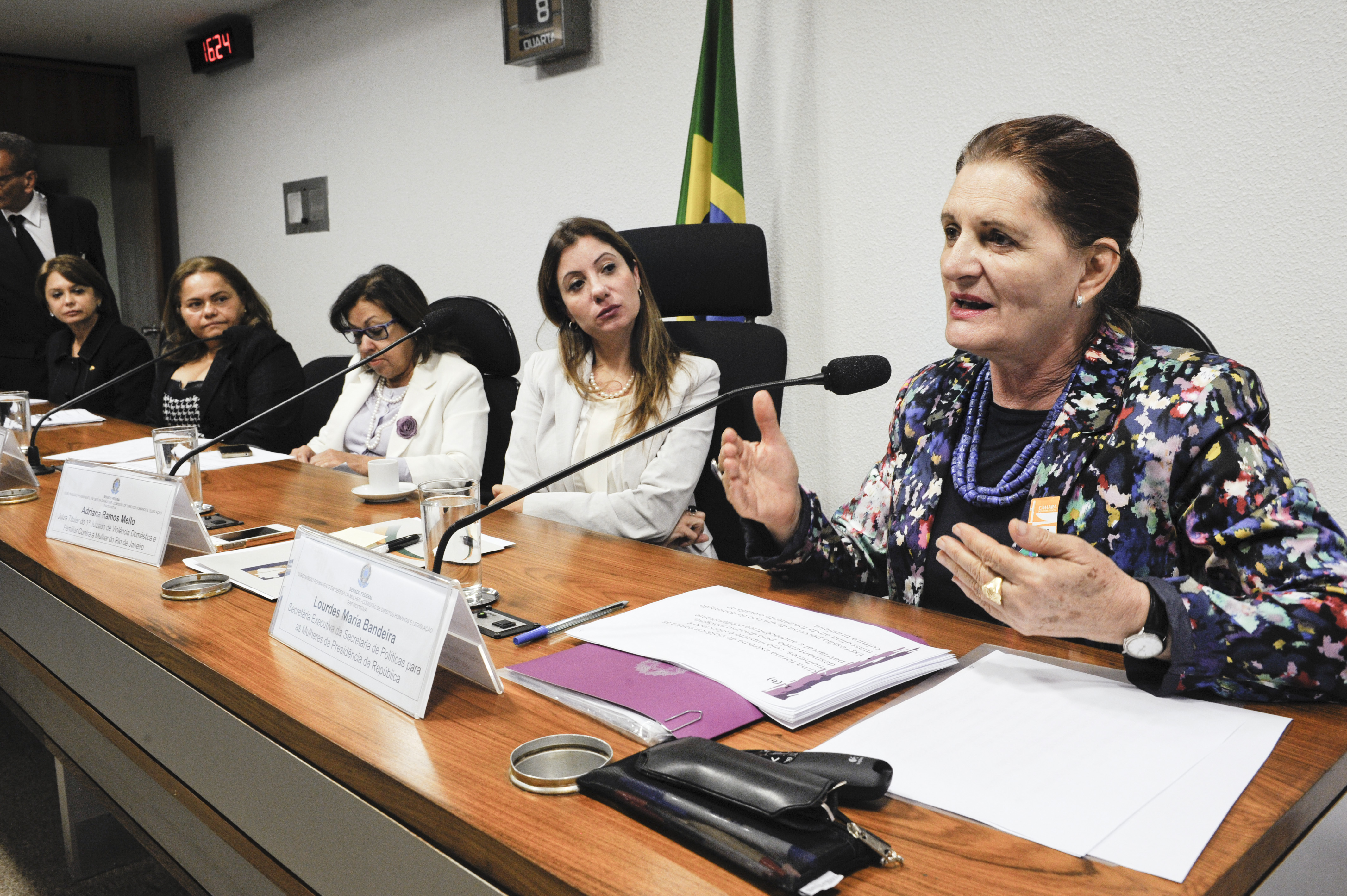 Secretária-executiva da SPM, Lourdes Bandeira, reiterou papel do poder público no combate à impunidade dos crimes  Foto: José Cruz/Agência Senado
