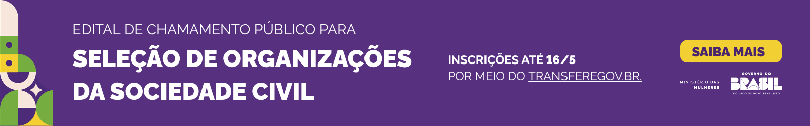 Edital para organizações da sociedade civil
