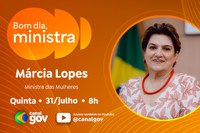 Márcia Lopes participa do Bom Dia, Ministra e destaca ações para promoção dos direitos das mulheres