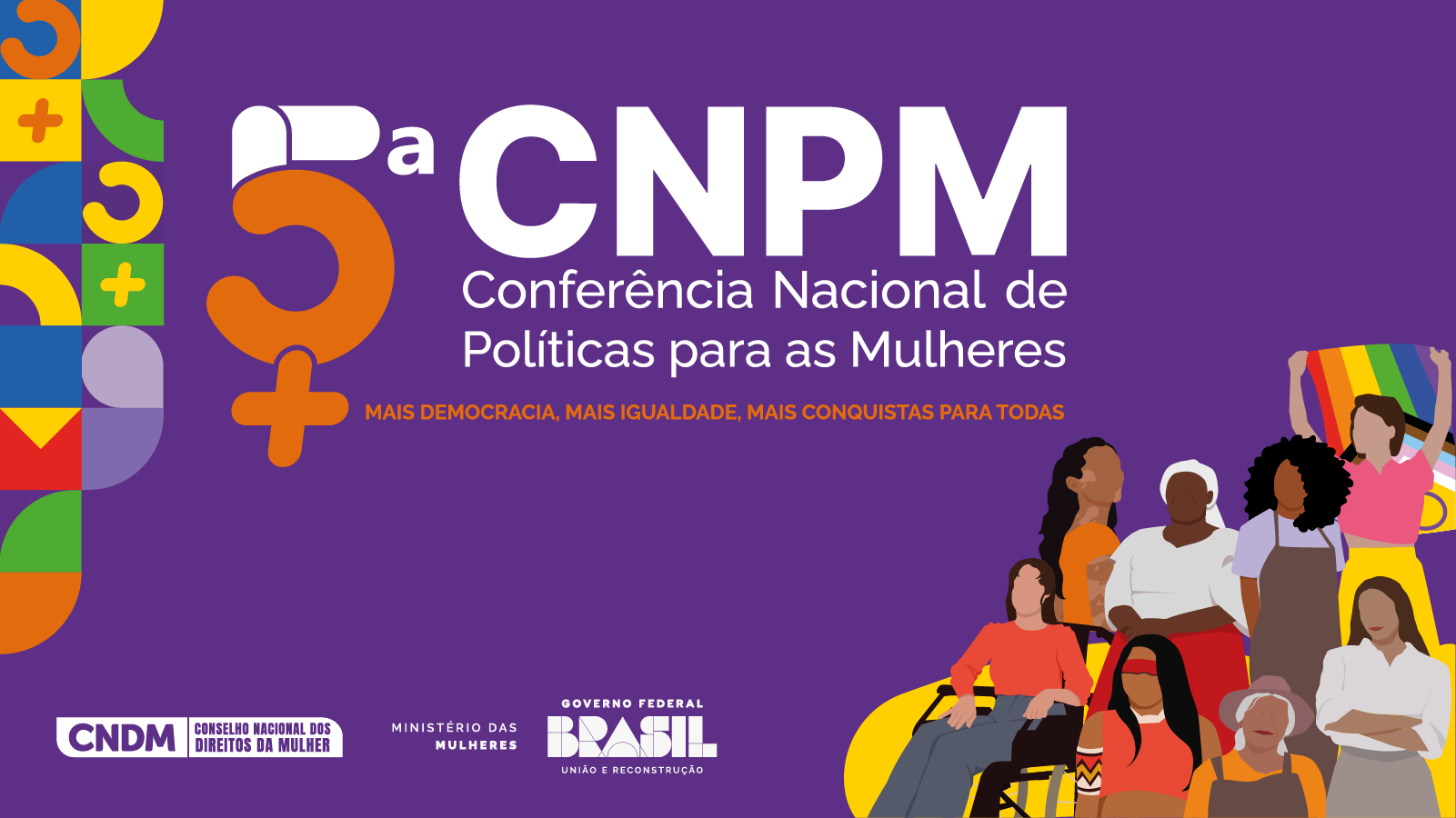 Banner 5ª Conferência Nacional de Políticas para as Mulheres.