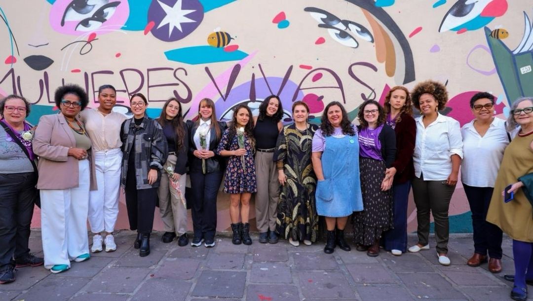 Ministra Márcia Lopes visita o Mural Memorial pela Vida das Mulheres, em Porto Alegre Foto: Marla Galdino Ascom/MMulheres