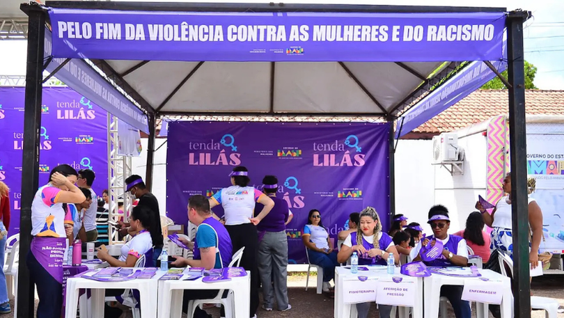 Ministério das Mulheres participa do Governo do Brasil na Rua em Macapá com a Tenda Lilás Tenda Lilás em Macapá. Foto: Maksuel Martins/GEA
