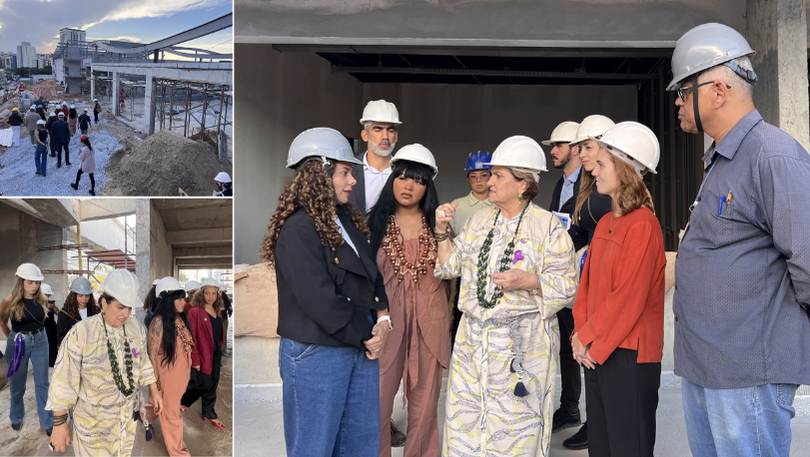 Ministra Márcia Lopes visita obras da Casa da Mulher Brasileira de Belo Horizonte. Foto: Júlia Chaves/MMulheres.