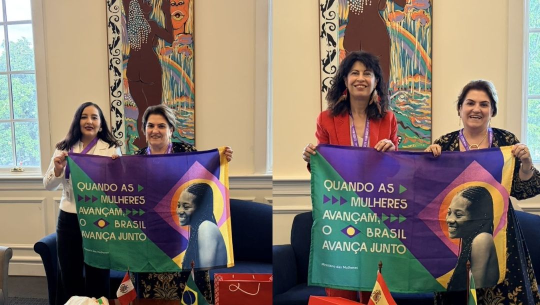 Ministra Márcia Lopes e as ministras do Peru e Espanha