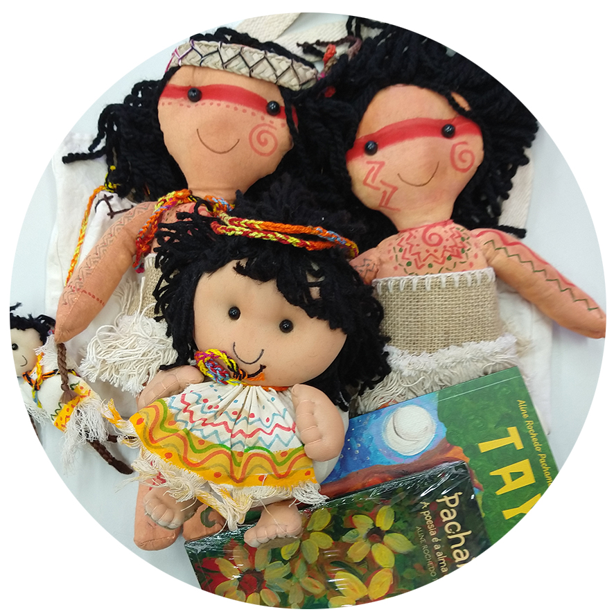 Bonecos sensoriais das etnias Puri,. Apurinã, Guarani e Pataxó Hã-Hã-Hãe