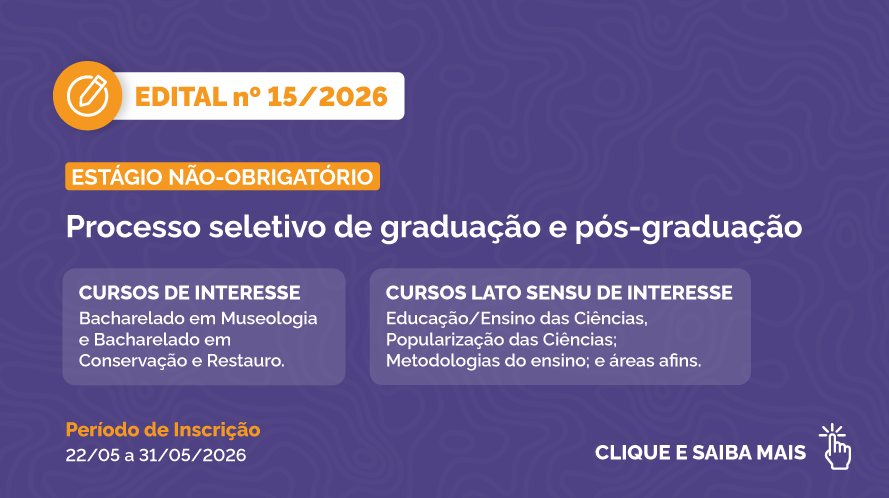 Banner roxo informando sobre estágio não obrigatório em letras brancas