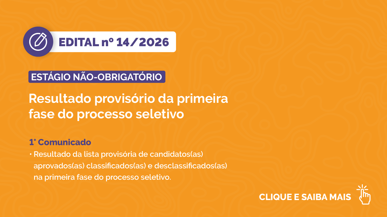 banner informativo sobre edital