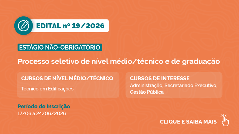 banner laranja informando estágio