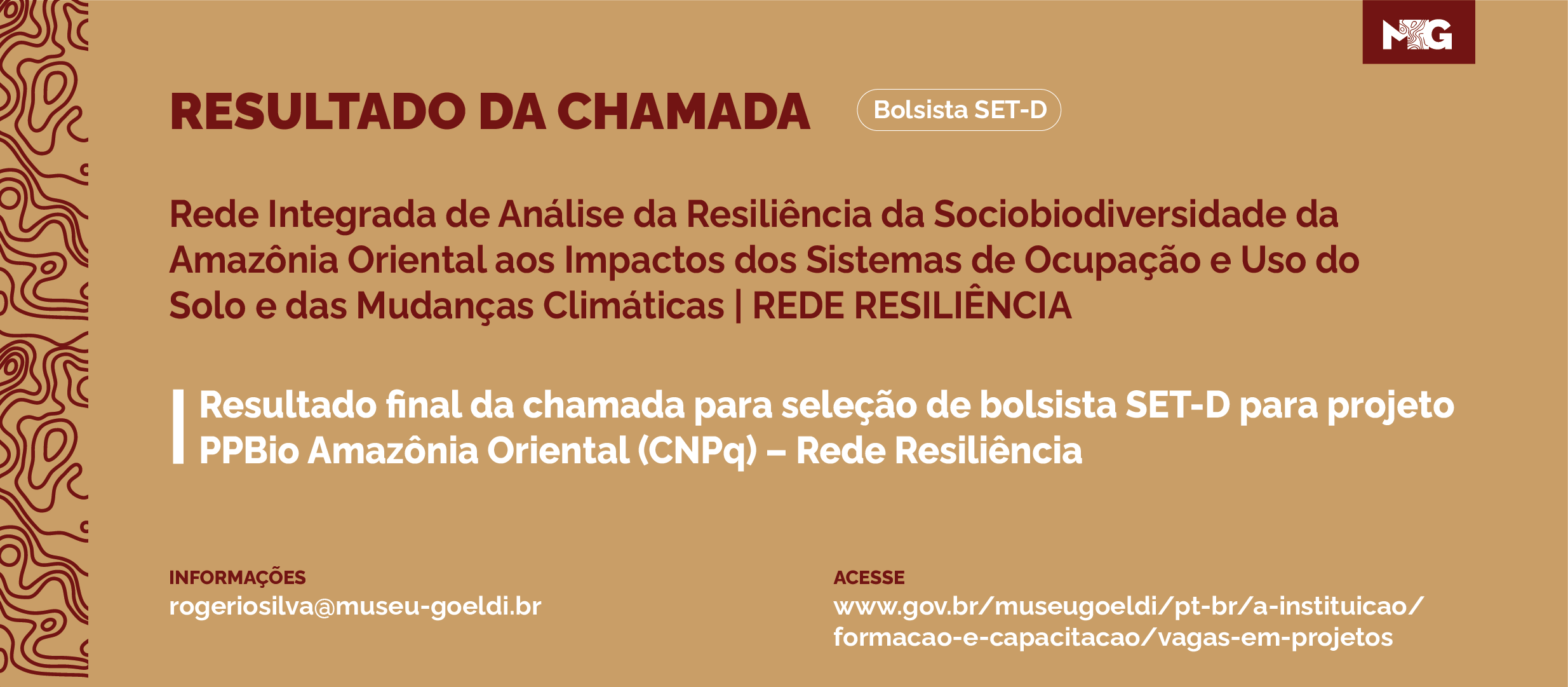 Resultado final da chamada para seleção de bolsistas SET-D para o projeto PPBio Amazônia Oriental (CNPq) – Rede Resiliência