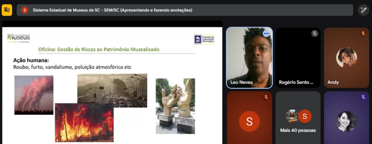 Ibram ministra oficina sobre gestão de riscos para acervos musealizados em parceria com o SEM/SC