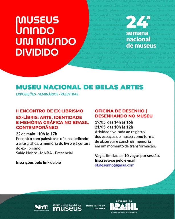 Programação do Museu Nacional de Belas Artes na 24ª Semana de Museus