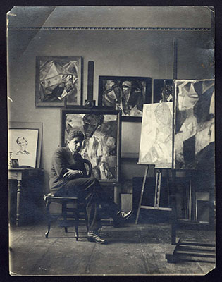 Lasar Segall em seu ateliê, Dresden, 1919