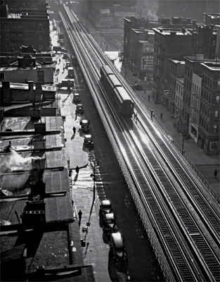 Andreas Feininger, Ferrovia elevada na Nona Avenida no verão, 1940