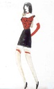 Balé O Mandarim Maravilhoso: A jovem, projeto de cor para figurino, 1954