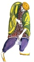 Balé O Mandarim Maravilhoso: O mandarim, projeto de cor para figurino, 1954