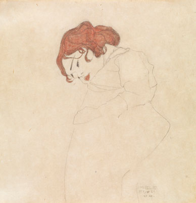 Egon Schiele, Schlafendes Mädchen (Jovem adormecida), 1909