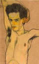 Autorretrato (detalhe), Egon Schiele, 1912