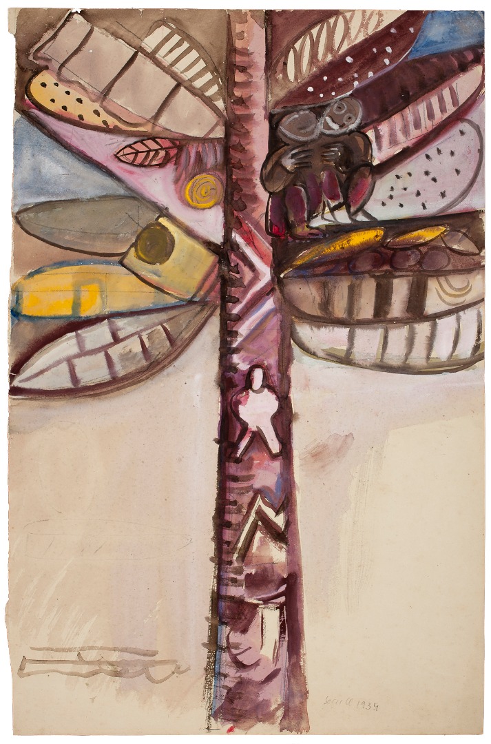 Coqueiro com macacos, projeto para alegoria do Baile de Carnaval da SPAM, 1934