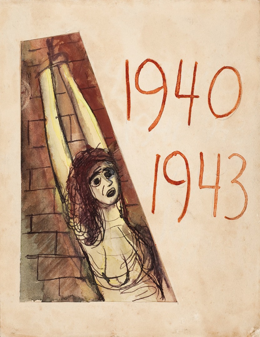 Desenho original para capa do Caderno ''Visões de Guerra 1940-1943''